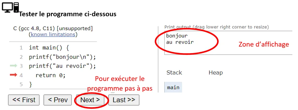 Premier programme pythontutor.com